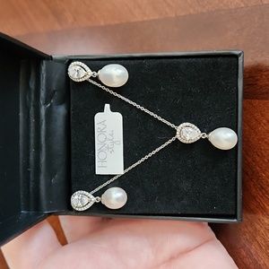 Authentic Freshwater by Honora 10k Pearl Pear Pendant & Earring Set